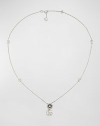 GG Marmont Flower Sterling Silver & Pearl Necklace