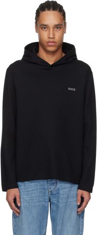 BOSS Black Waffle-Knit Hoodie