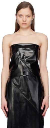 Gauge81 Black Choya Faux-Leather Top