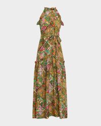 Tahiti Keenan Ruffle-Trim Maxi Dress