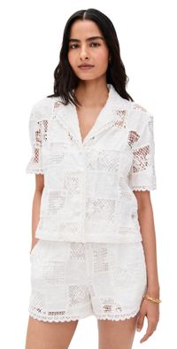 English Factory Embroidered Shirt White L