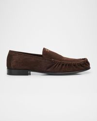 Suede Ruched Mocassin Loafers