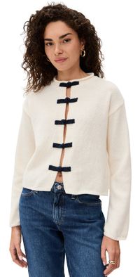 Line & Dot Tess Cardigan Cream/Navy S