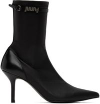 Juun.J Black Pointed Ankle Boots