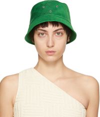 Bottega Veneta Green Intreccio Jacquard Bucket Hat