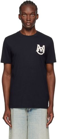 Moncler T-shirt bleu marine à monogramme