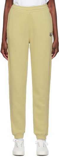 Maison Kitsuné Pantalon de détente vert à logo de renard