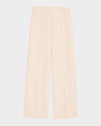 Gates Wide-Leg Silk-Linen Pants