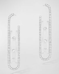 MOVE 10TH 18K WHITE GOLD DIAMOND PENDANT EARRINGS