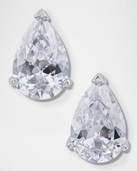 Pear Cubic Zirconia XL Stud Post Earrings