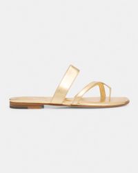 Susa Metallic Crisscross Flat Sandals