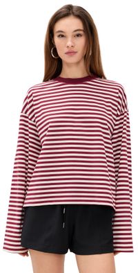 Lioness Bloom Long Sleeve Tee Wine Stripe XXL