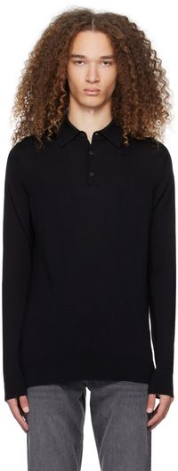 Sunspel Black Lightweight Polo