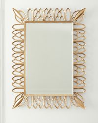 Antiqued Brass Rectangle Mirror