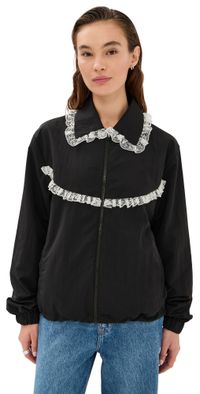 Tanner Fletcher Archie Lace Trim Track Jacket Black 2