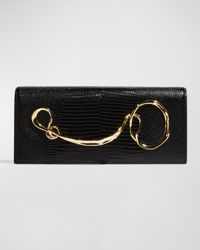 Twisted Gold Side Handle Clutch Purse