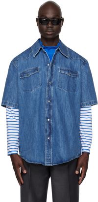OUR LEGACY Chemise Frontier bleue en denim