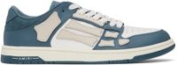 AMIRI White & Navy Debossed MA Quad Skel Top Low Sneakers