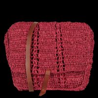 Nice Things - Sac bandoulière carré effet raphia - Taille Unique - Rouge