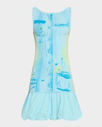 Daphne Reversible Bubble-Hem Mini Dress