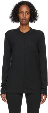 Raquel Allegra Black Long Sleeve Fitted T-Shirt