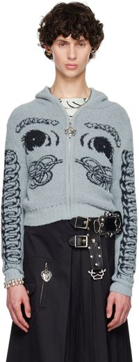 Chopova Lowena Bleu Knot Eye Cardigan