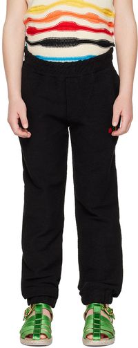 MSGM Kids Kids Black Embroidered Lounge Pants