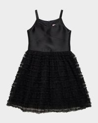 Girl's Chloe Ruffle-Skirt Henley Dress, Size 7-14