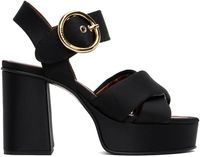 See by Chloé Black Lyna Heeled Sandals