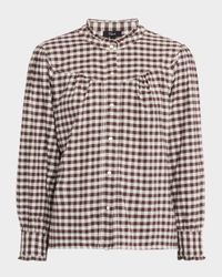 Alanna Check Long-Sleeve Blouse