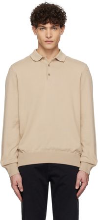 BOSS Beige Regular-Fit Polo