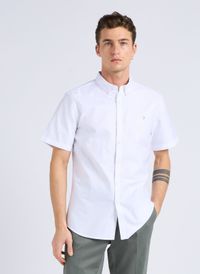 Farah - Chemise ajustée à manches courtes - Taille XL - Blanc