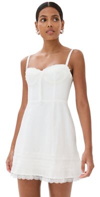 Reformation Arya Linen Dress White 10
