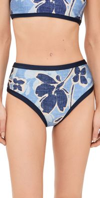SIMKHAI Dallia High Waist Bottoms Blue Hydrangea Floral XS