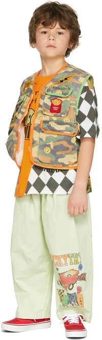 Luckytry Enfant | Veste militaire verte à écussons