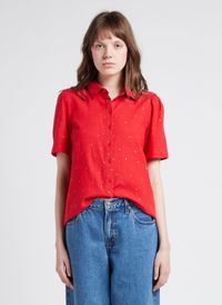 Pieces - Chemise col classique imprimé - Taille L - Rouge