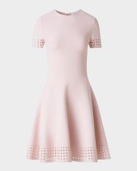 Dot Lace Knit A-Line Dress