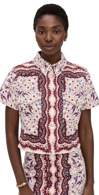 Cara Cara Paro Top Paisley Scarf Ivory XS