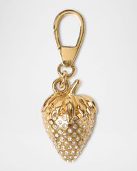 Crystal-Embellished Strawberry Bag Charm