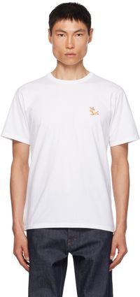 Maison Kitsuné White Chillax Fox Patch Classic T-Shirt