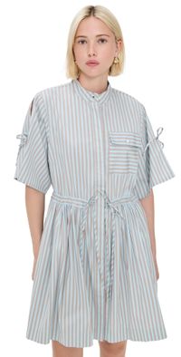 HEVRON Febe Dress Ice Blue Stripe XL