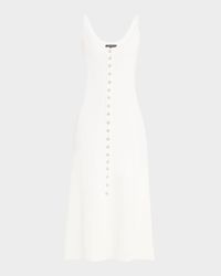 Sharon Sleeveless Crystal-Button Sweater Dress