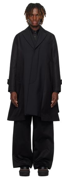 sacai Black Suiting Bonding Mix Coat
