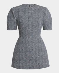 Cotton Twill Herringbone Mini Dress