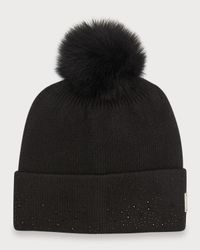 Embellished Toscana Lamb Pom Knit Beanie