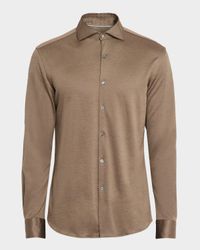 Men's Cotton and Lyocell Jersey Sport Shirt