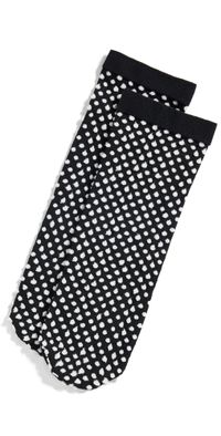 Wolford Satin Touch Dots Socks Black/White One Size