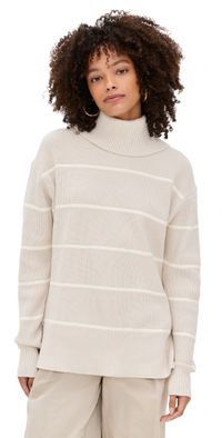 Varley Hamish Stitch Knit Sweater Silver Birch XXS