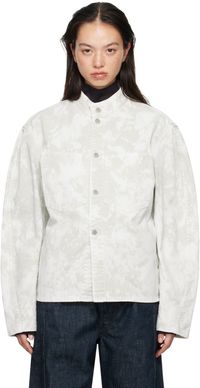 LEMAIRE Gray & White Curved Sleeves Denim Jacket