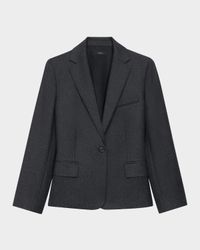 Flannel One-Button Slim Jacket